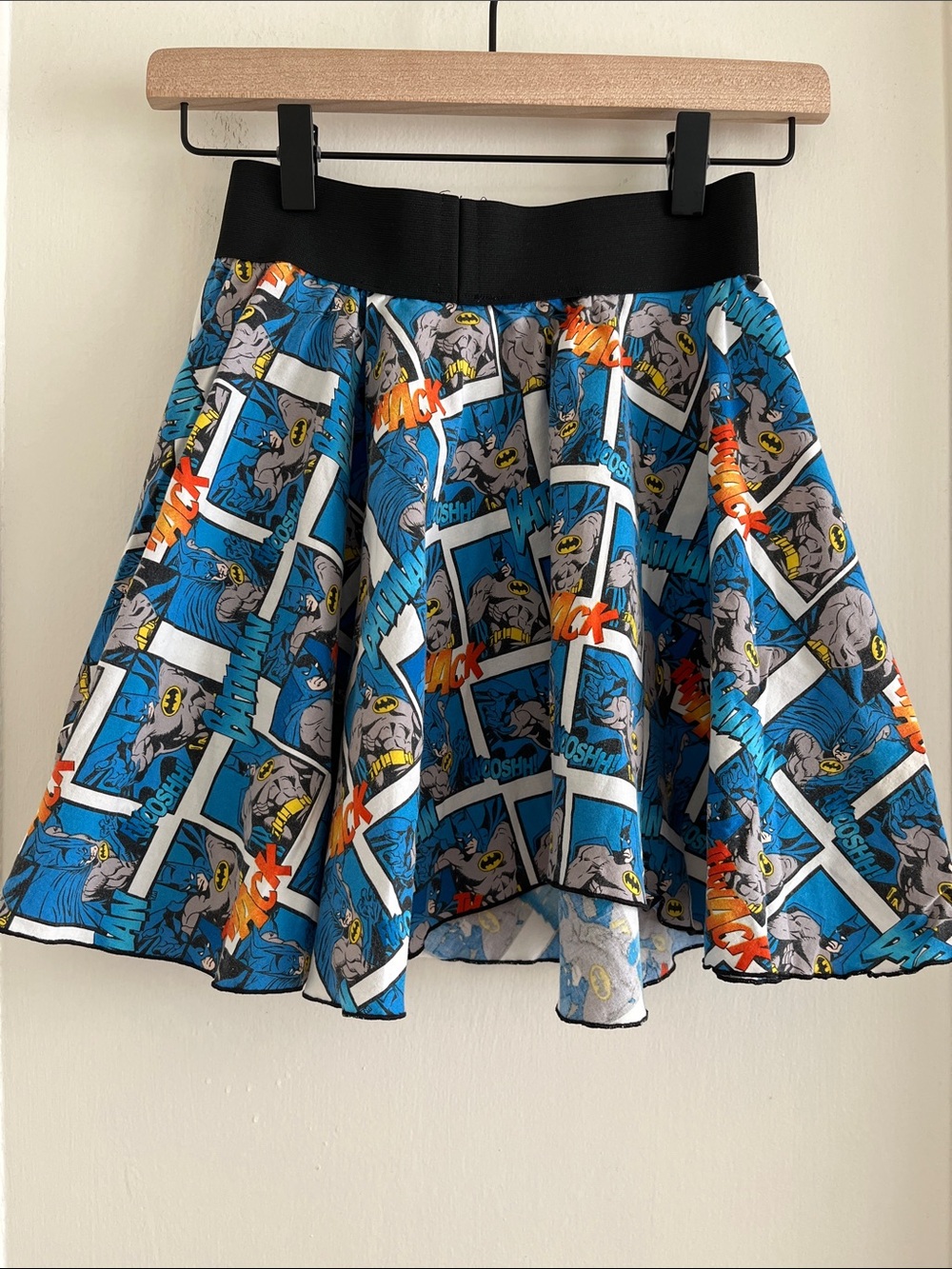 Handsewn DC Comics Batman Mini Skater Flare Circle Skirt 22” Elastic Waist - Picture 3 of 10